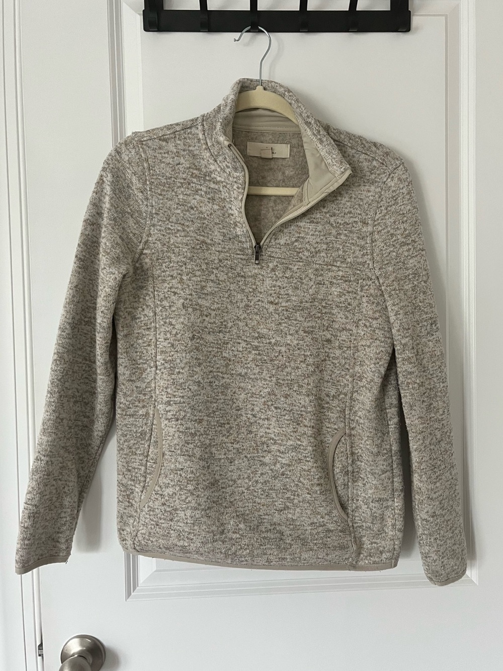 Thread & Supply Small Oatmeal Quarter Zip Pullover Sweater
